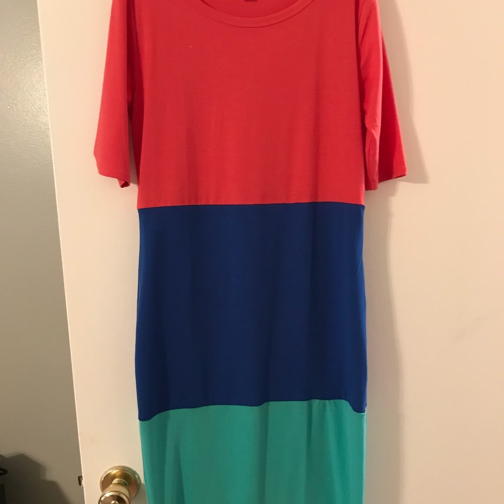 LuLaRoe xs julia color block dress